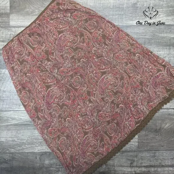 Style & Co Aged Paisley Boho Midi Skirt Size 12 - Picture 5 of 5